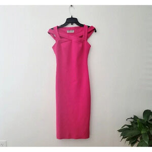 Chiara Boni La Petite Robe Mariska Cold Shoulder Sheath Pink Dress 38 2 XS